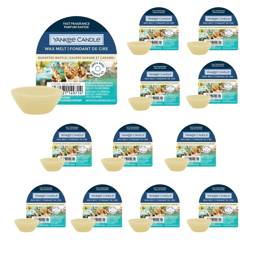 12 packs of banoffee waffle max melts on white background