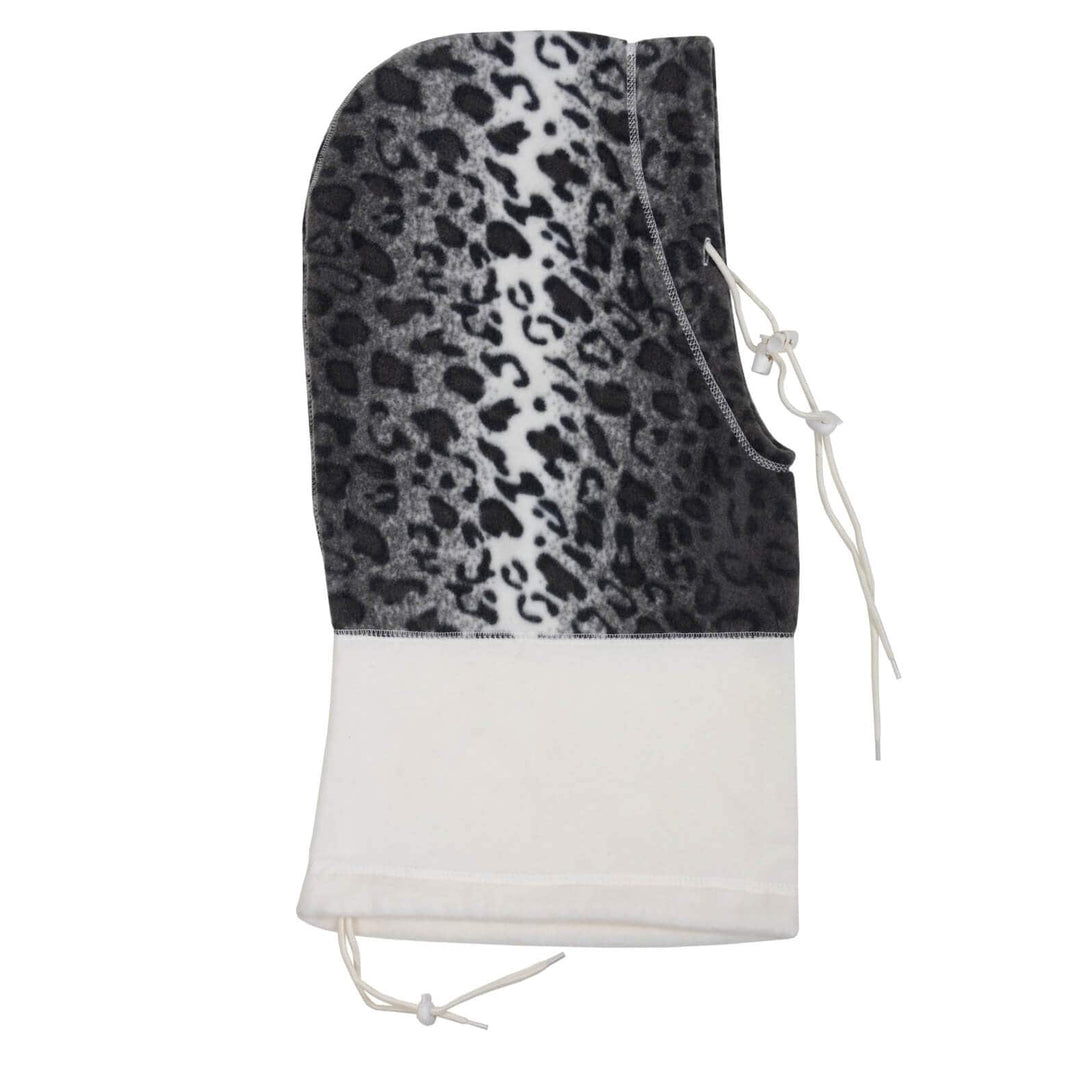 Bulk Pack of 12 Adult Polar Hood Fleece 6-in-1 Design Snow Leopard