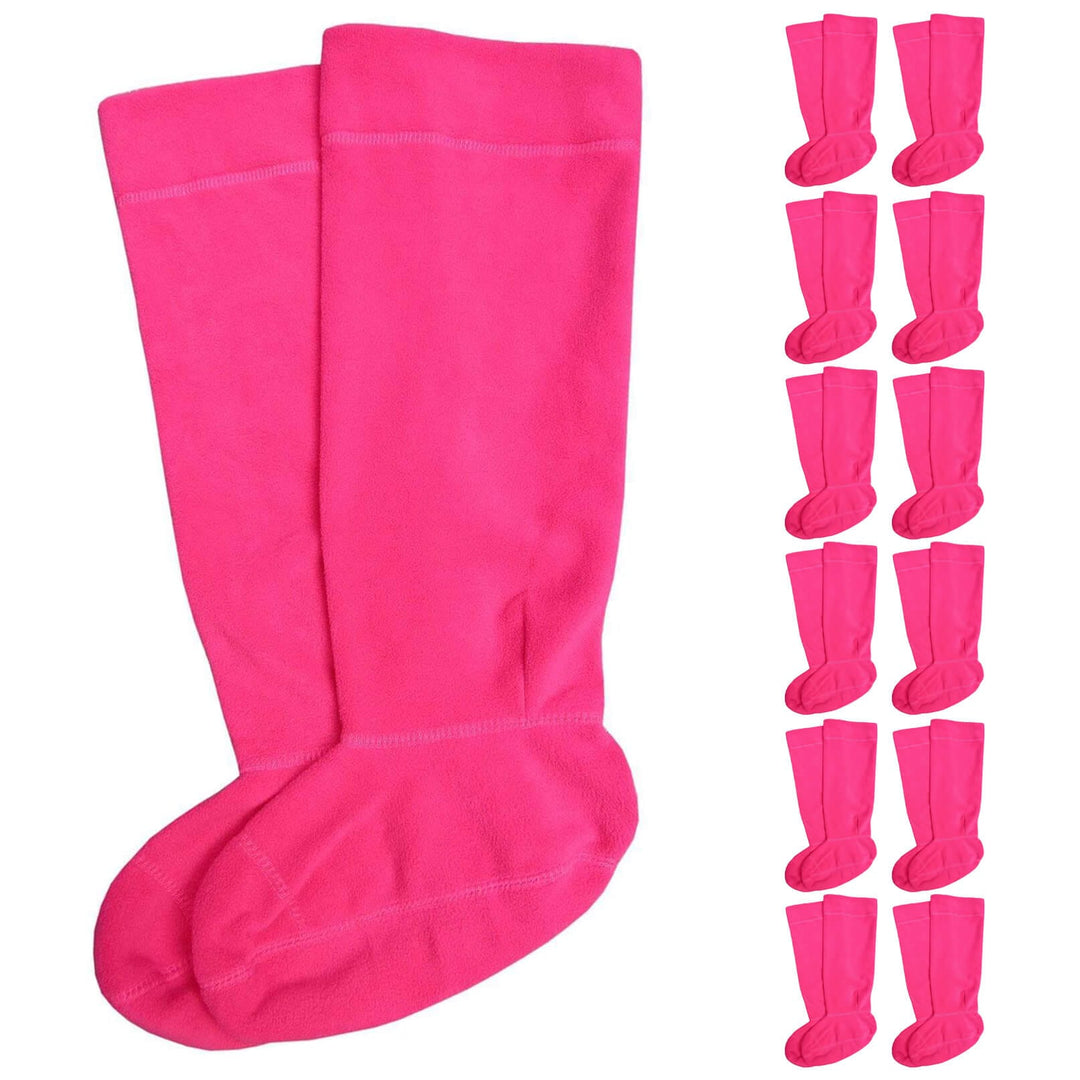 Set of pink welly liner socks with multiple pairs displayed on a white background