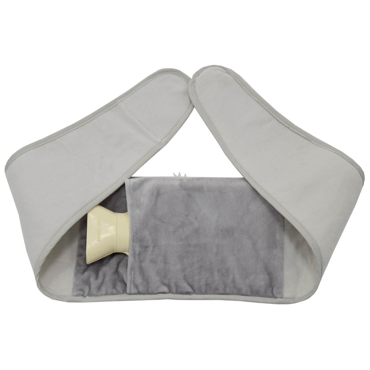 grey waist belt with hot water bottle pouch