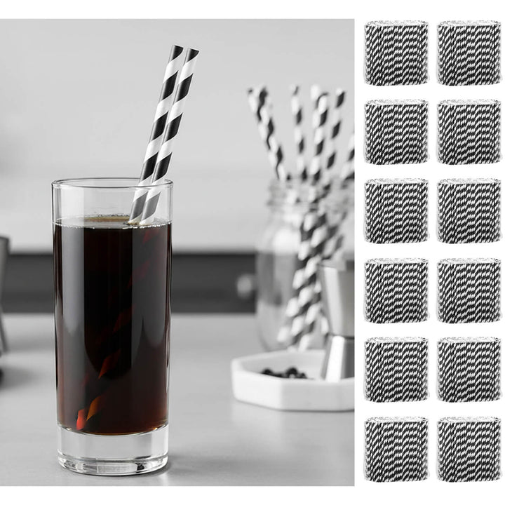 Bulk pack of 3000 Striped Paper Straws Eco Friendly Recyclable