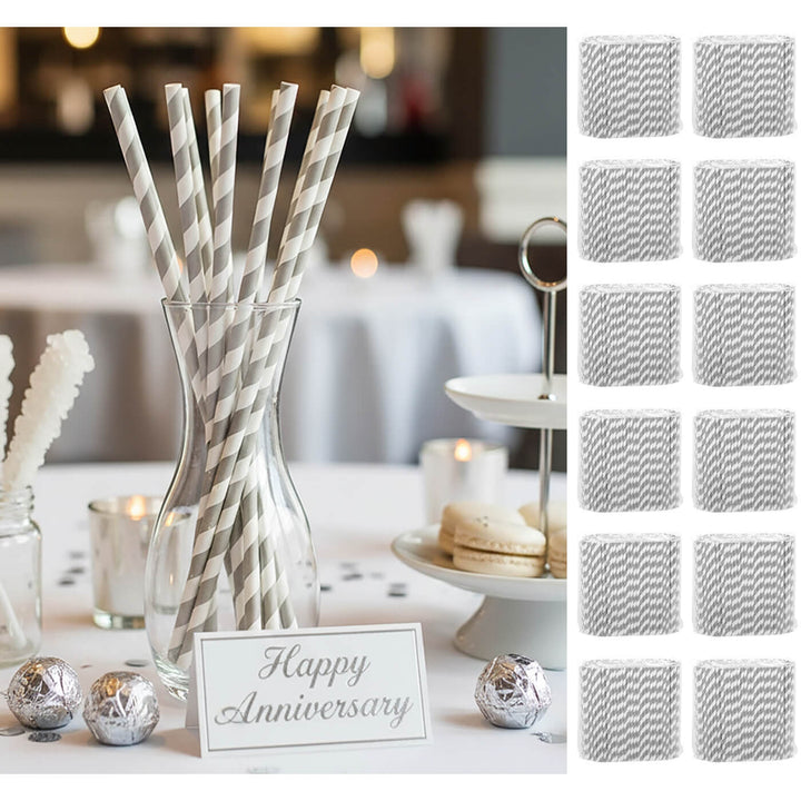 Bulk pack of 3000 Striped Paper Straws Eco Friendly Recyclable