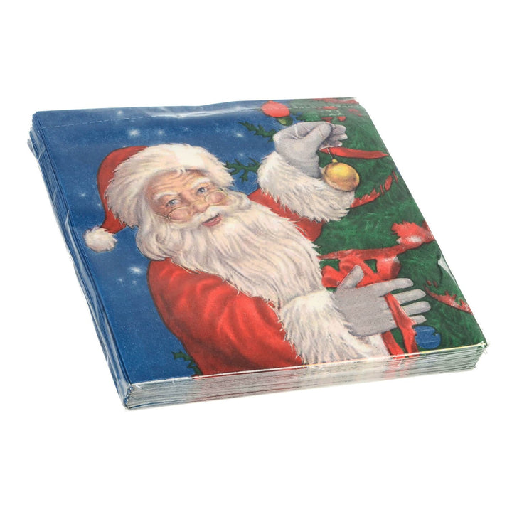 Pack of 20 Christmas napkins in platic packaging on a white background