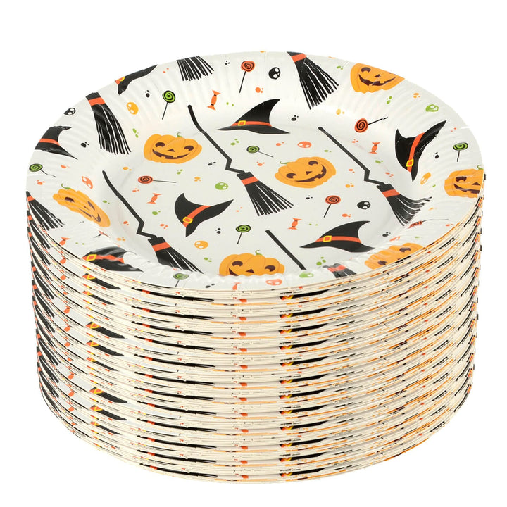 Bulk Packs of Halloween Table Decor Witch Hat Cups Plates Napkins