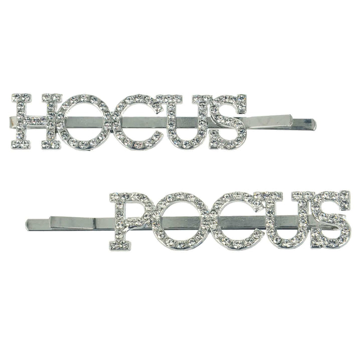 Two silver hair pins with &
