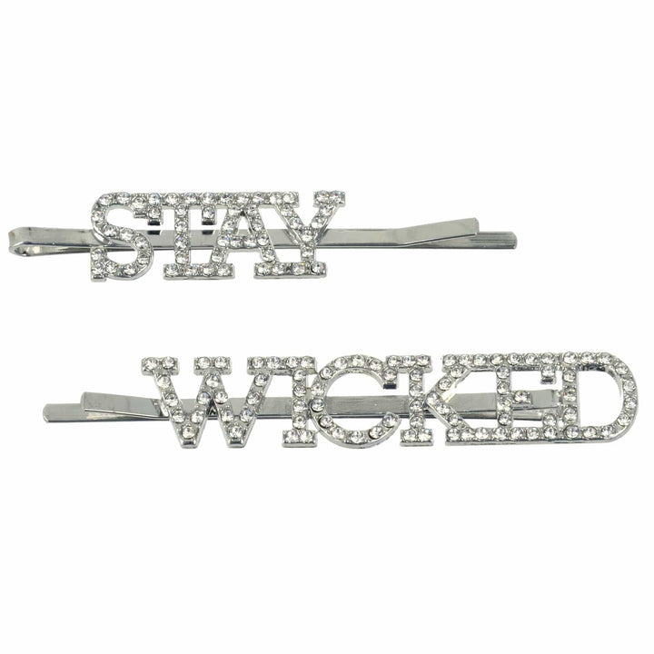 Silver hair clips with &