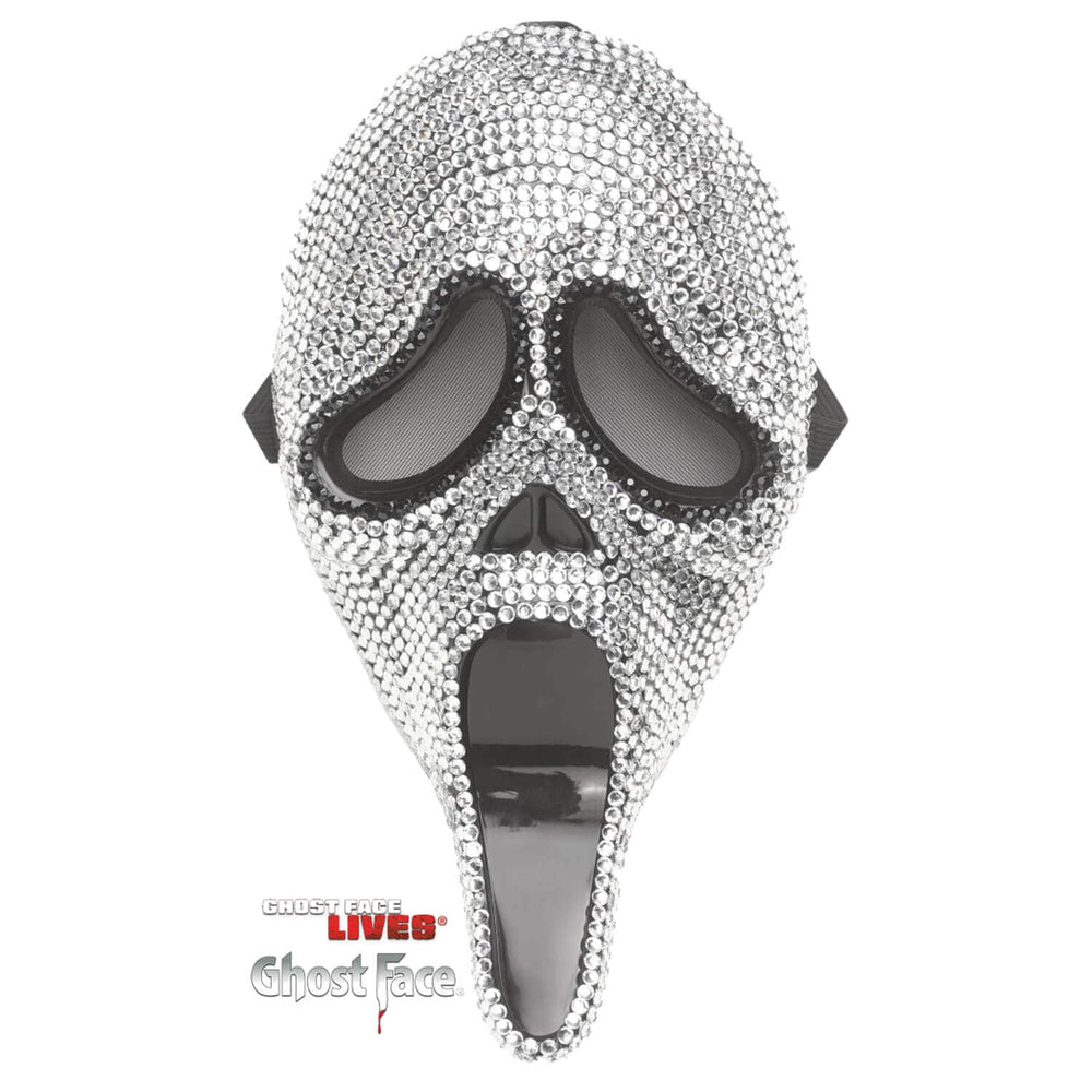 Ghost Face mask covered in sparkling rhinestones