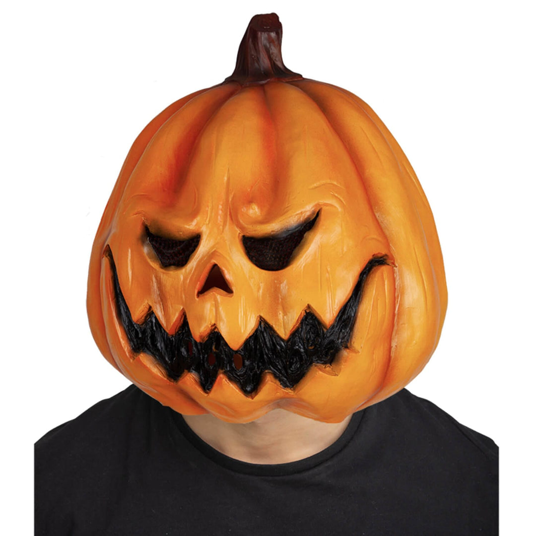 Adults Pumpkin Head Latex Mask Full Cover Halloween Horror Party