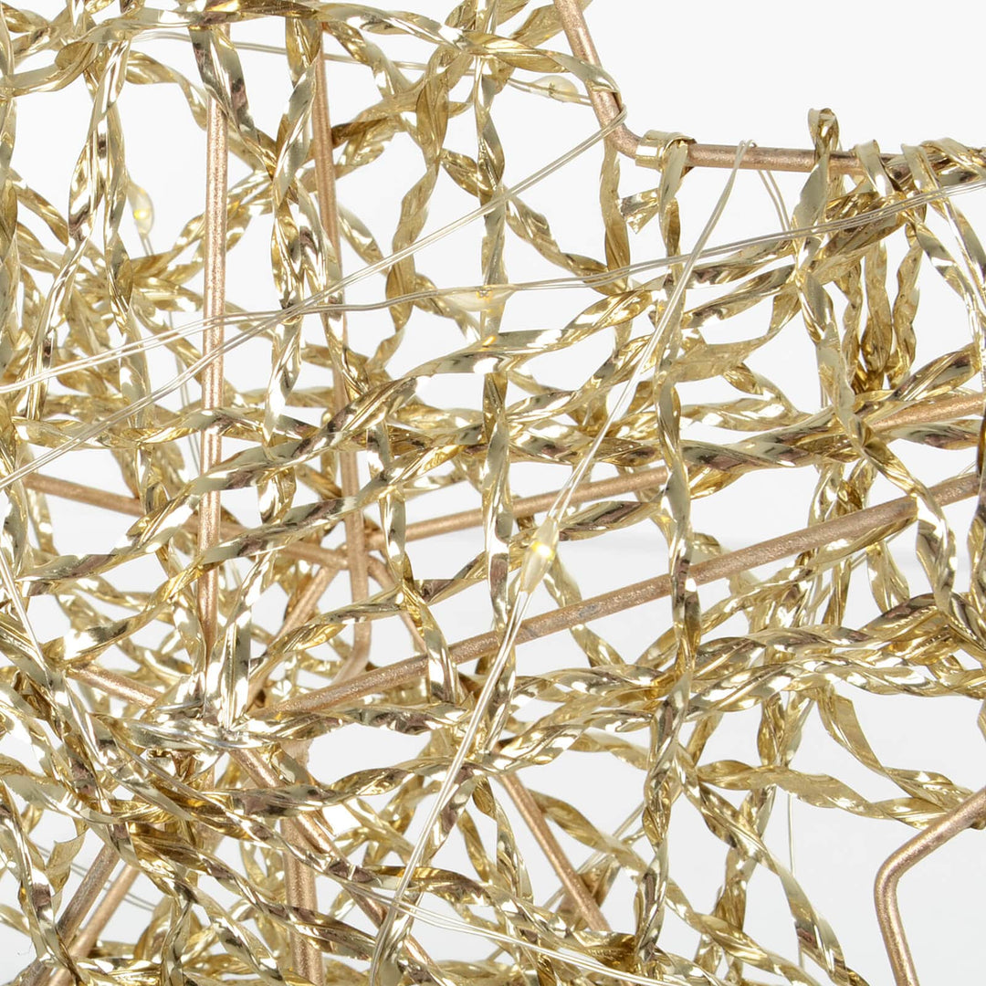 Mr Crimbo Gold Metal Star Light Up Christmas Tree Topper Warm White