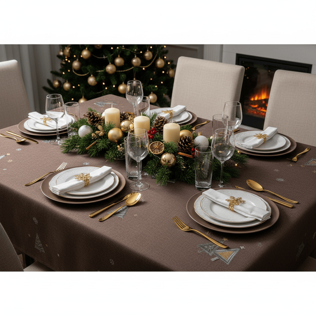 Fabric Christmas Tablecloths Table Covers / Napkins