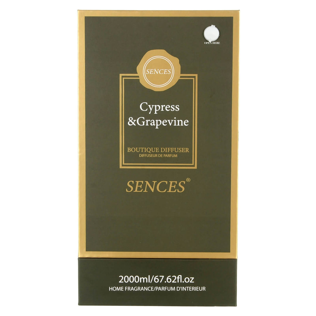 Cypress & Grapevine scented 2000ml reed diffuser in gift box packaging