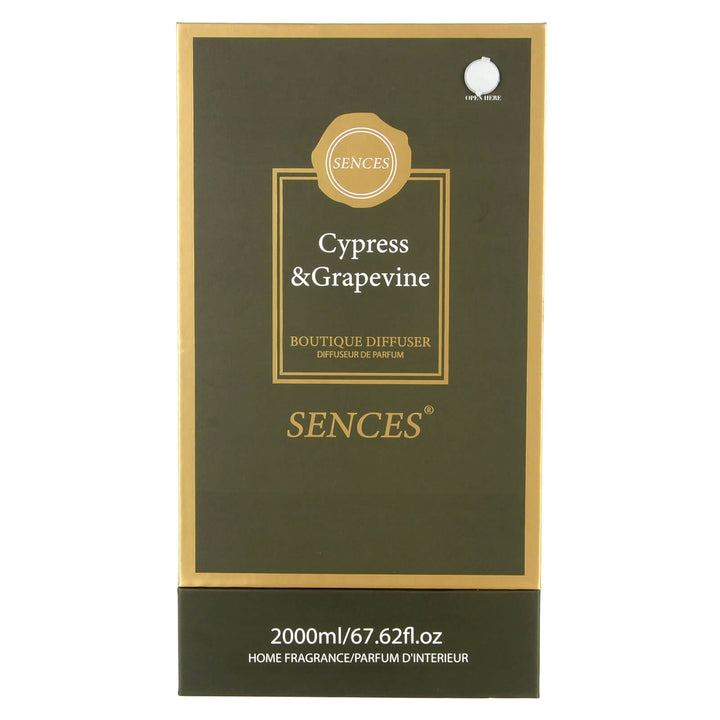 Cypress & Grapevine scented 2000ml reed diffuser in gift box packaging