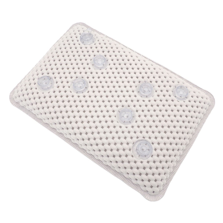 reverse view of bath pillow with 8 suction cups