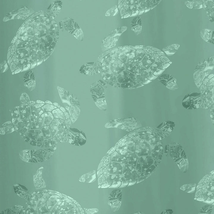 Sea Turtle Shower Curtain with Rings Light Catching Design 180x180cm