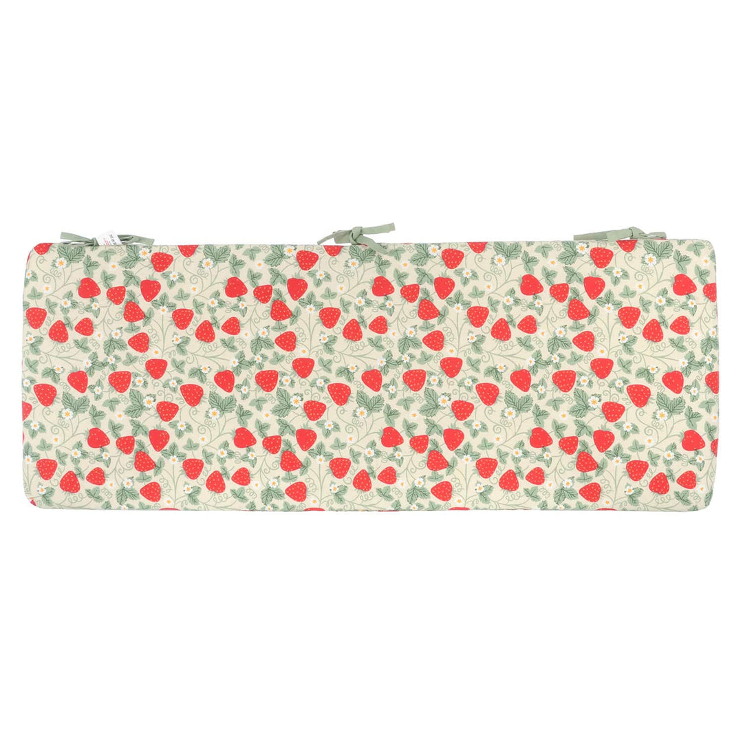 Strawberries Garden Bench Cushion Seat Pad Shower Resistant 41 x 110cm