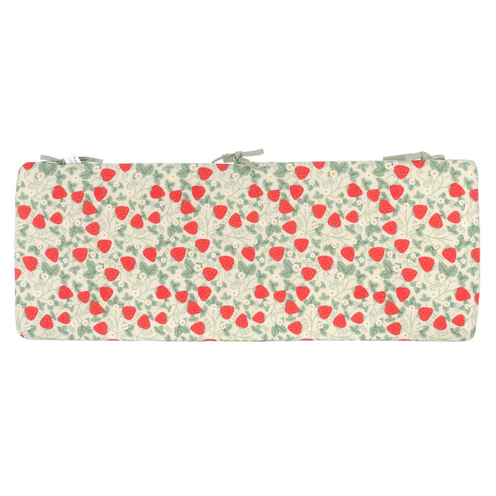 Strawberries Garden Bench Cushion Seat Pad Shower Resistant 41 x 110cm