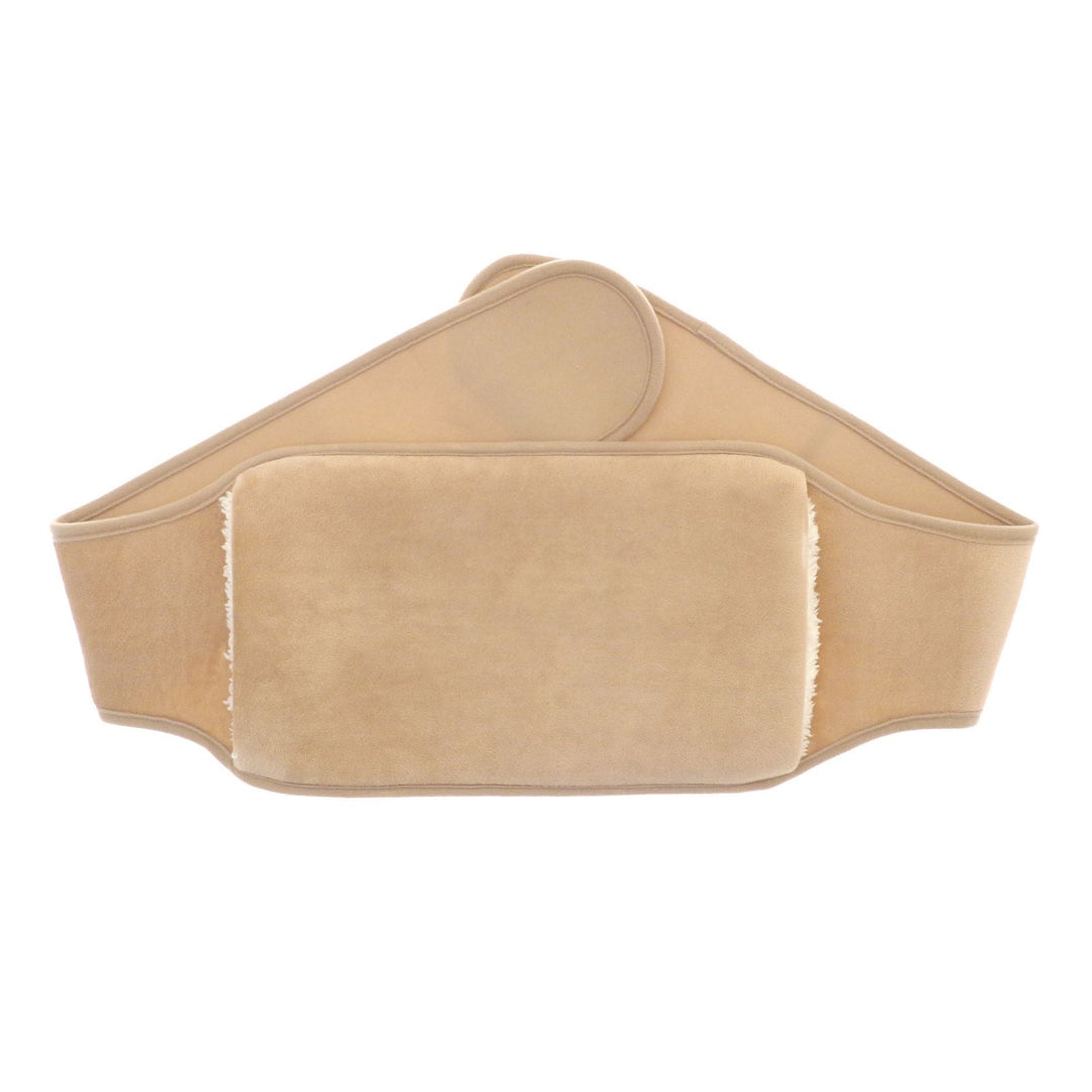 Cream hot water bottle belt on a white background