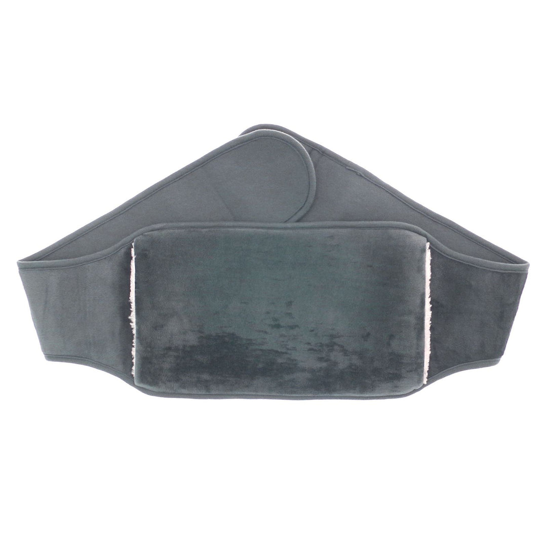 Grey hot water bottle belt on a white background