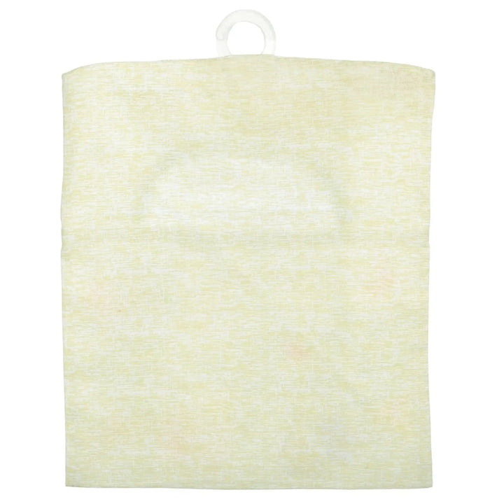 Back of a clothes peg bag in cream coloured cotton