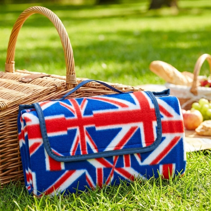 Large Union Jack Flags Picnic Blanket Water Resistant 130x130cm