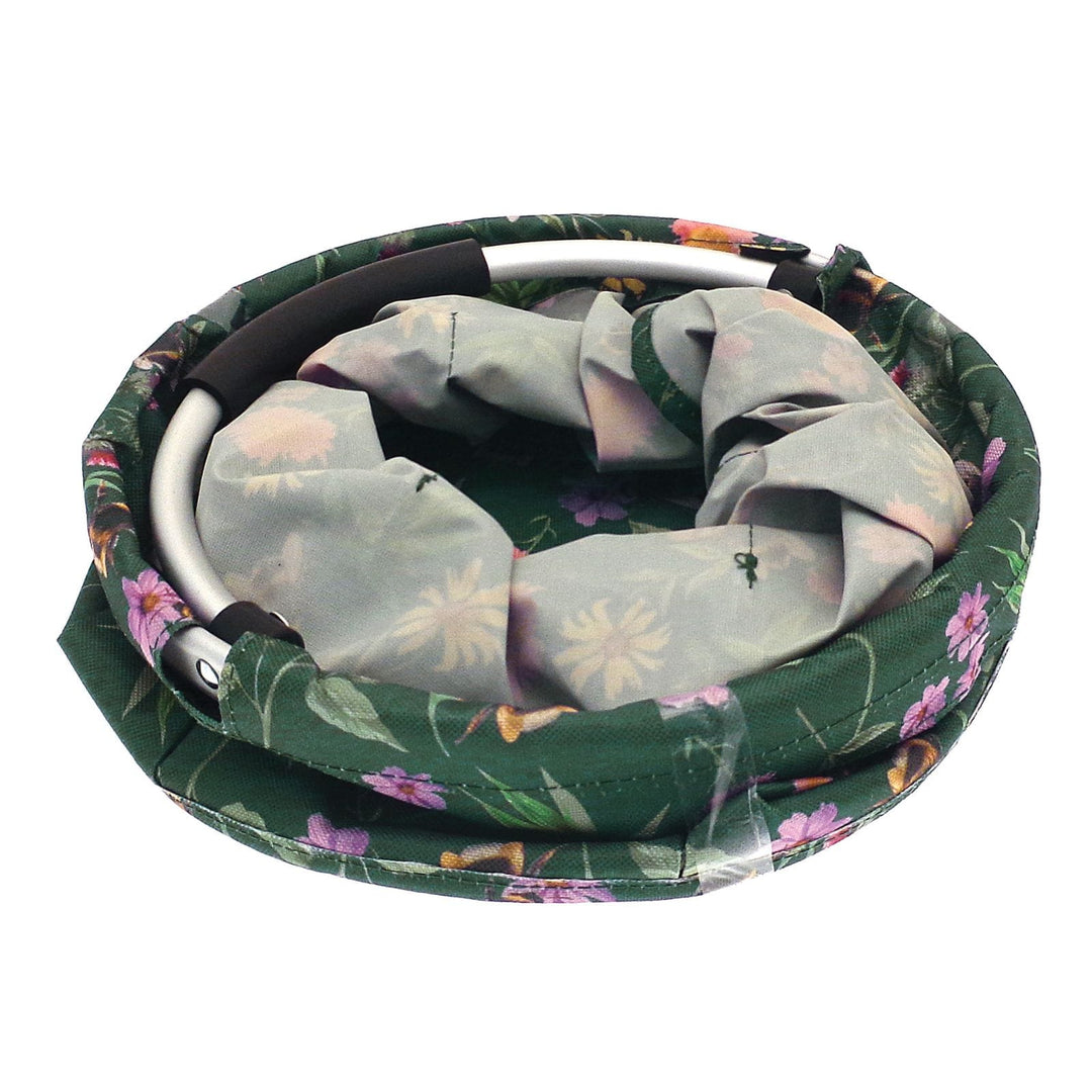 gardening caddy folded down flat on white background