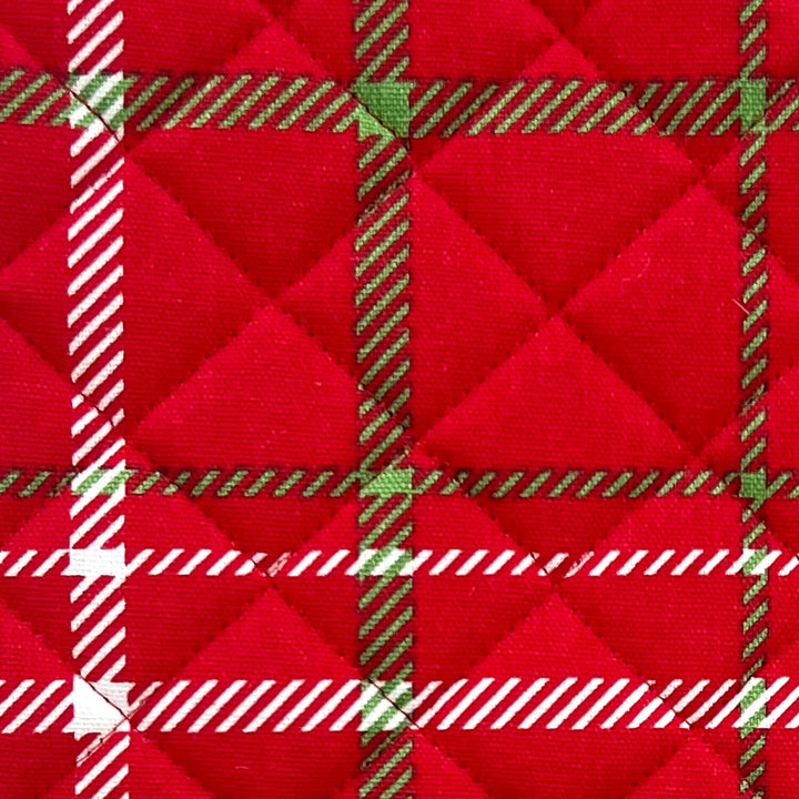 Christmas Double Oven Glove Traditional Quilted Two Handed 90cm