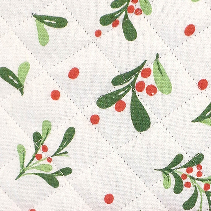 Christmas Double Oven Glove Traditional Quilted Two Handed 90cm