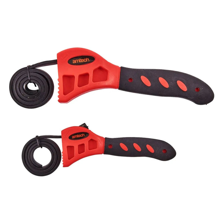 Set of 2 amtech strap wrenches with adjustable starps
