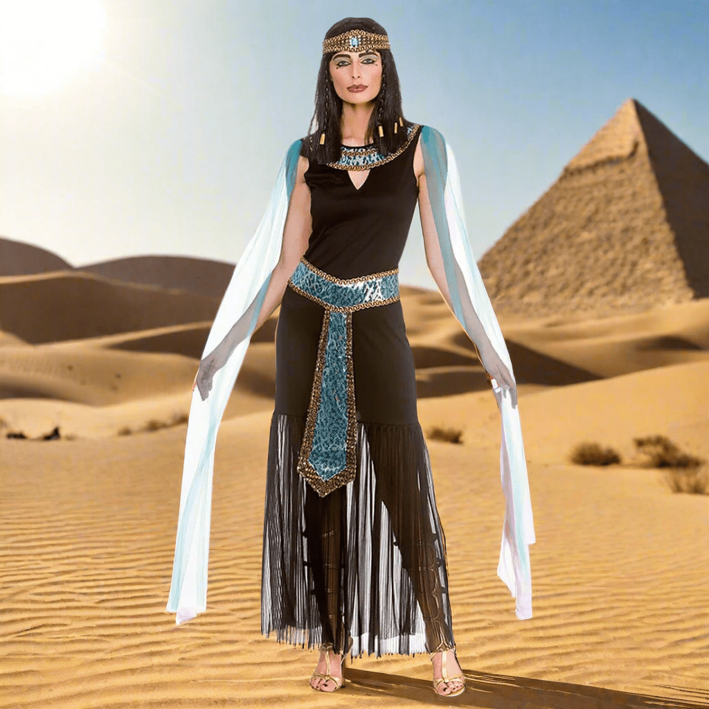 Princess Cleopatra Egypt Black Aqua Womens Fancy Dress Costume –  XS-Stock.co.uk