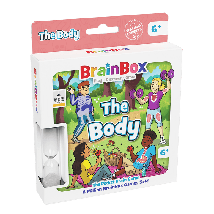 BrainBox educational game packaging titled &