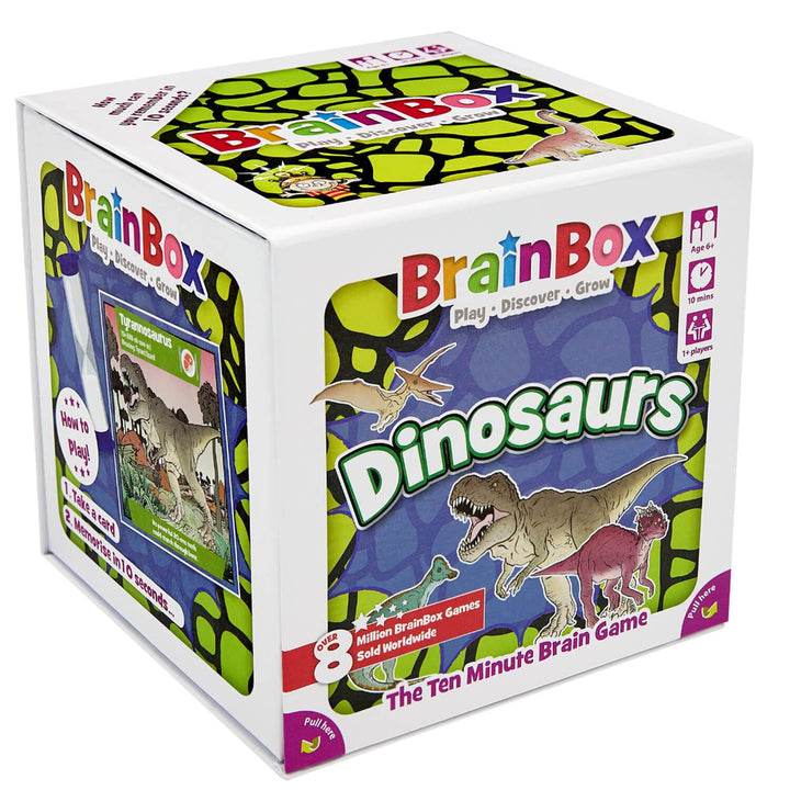 BrainBox Dinosaurs educational game box on a white background