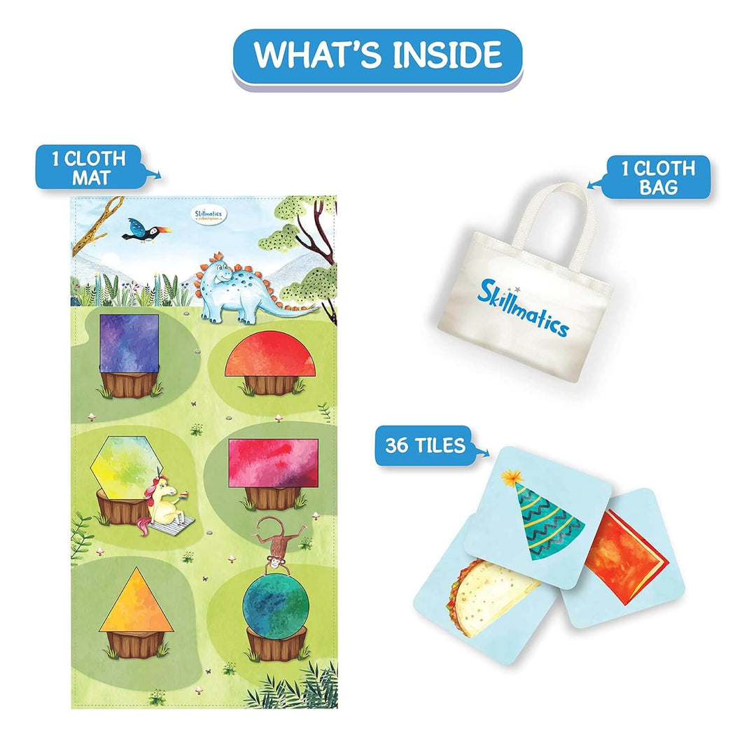 Cloth mat cloth bag and 36 tiles to match shapes