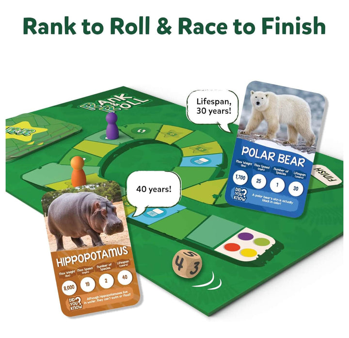 Rabk & Roll board with hippopotamus and polar bear trump cards