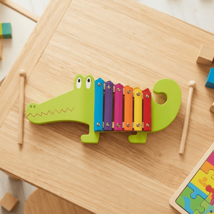 Orange Tree Toys Colourful Crocodile Wooden Xylophone Musical Baby Toy