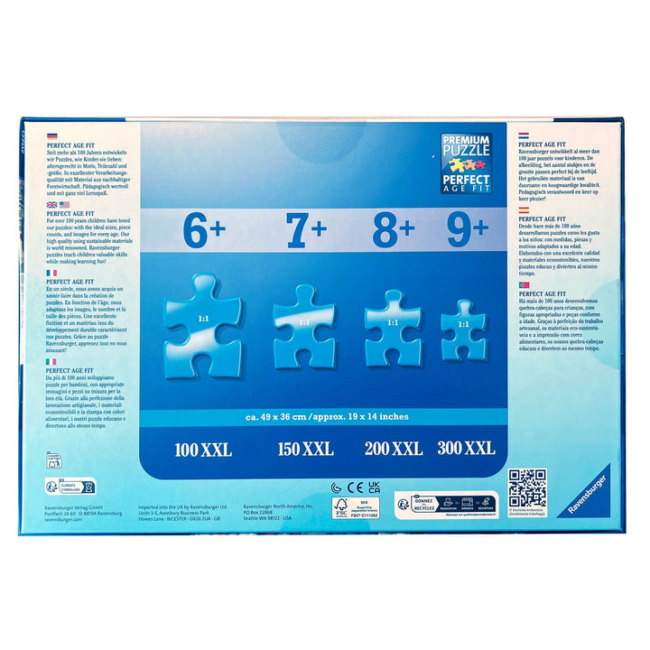Back of the box of a Ravensburger jigsaw puzzle for children