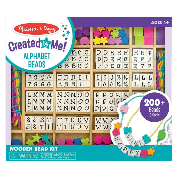 Melissa & Doug Alphabet Beads Wooden Bead kit for kids