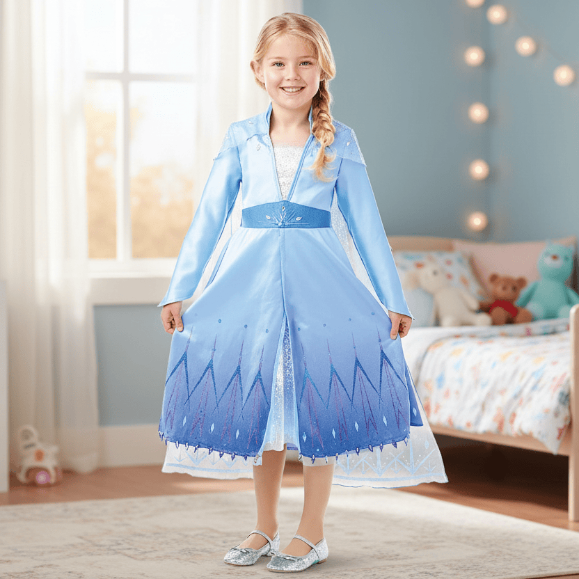 Disney Frozen Elsa Dress & Cape Deluxe Costume 9-10 Years