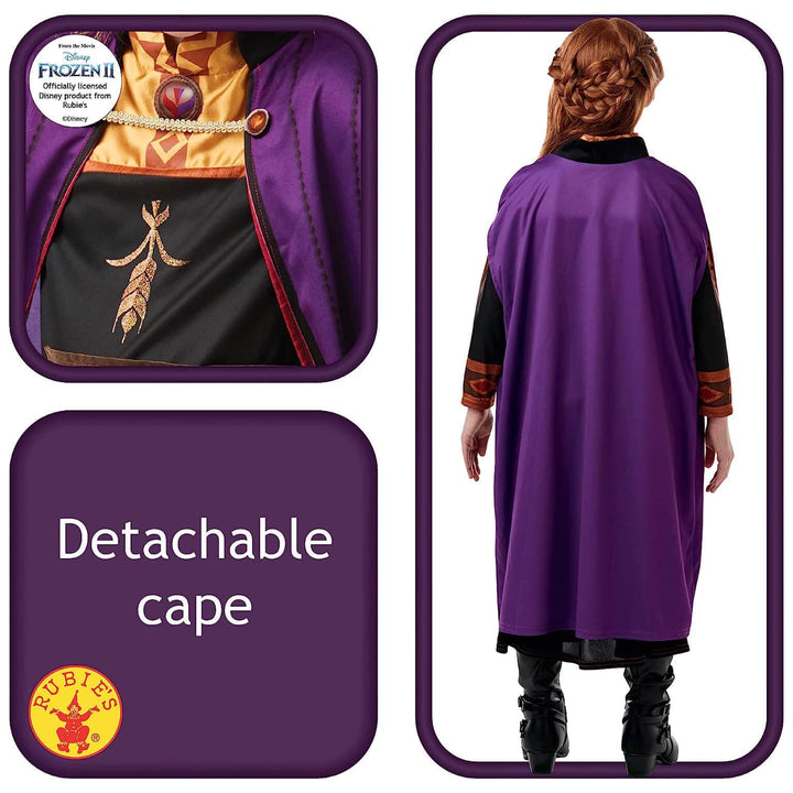 Disney Frozen Anna Dress &amp; Cape Deluxe Fancy Dress Costume