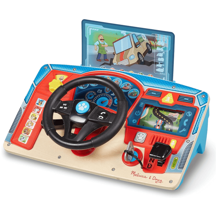 rescue mission car dashboard on white background with mission card inserted at the top 