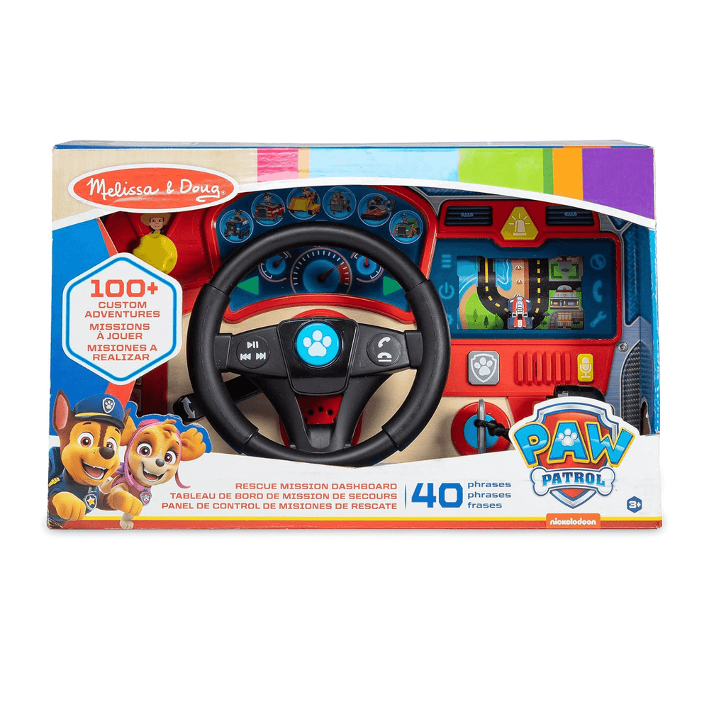 melissa & doug paw patrol rescue mission dashboard in cardboard packaging