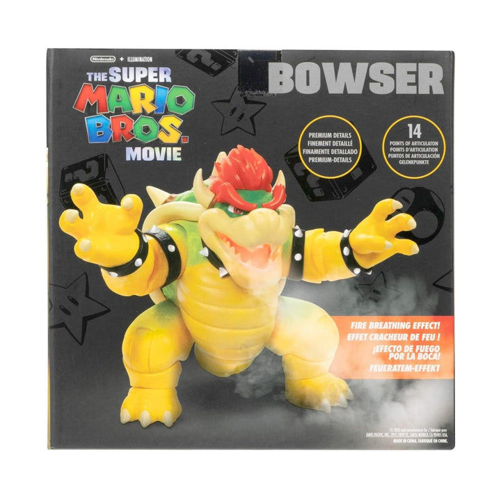 Toy figure packaging for Bowser from 'The Super Mario Bros. Movie' on a white background