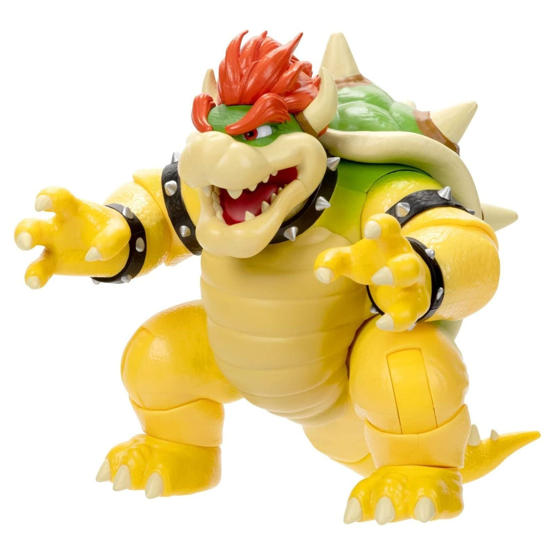 side view of bowser toy from super mario brows with articulated joints