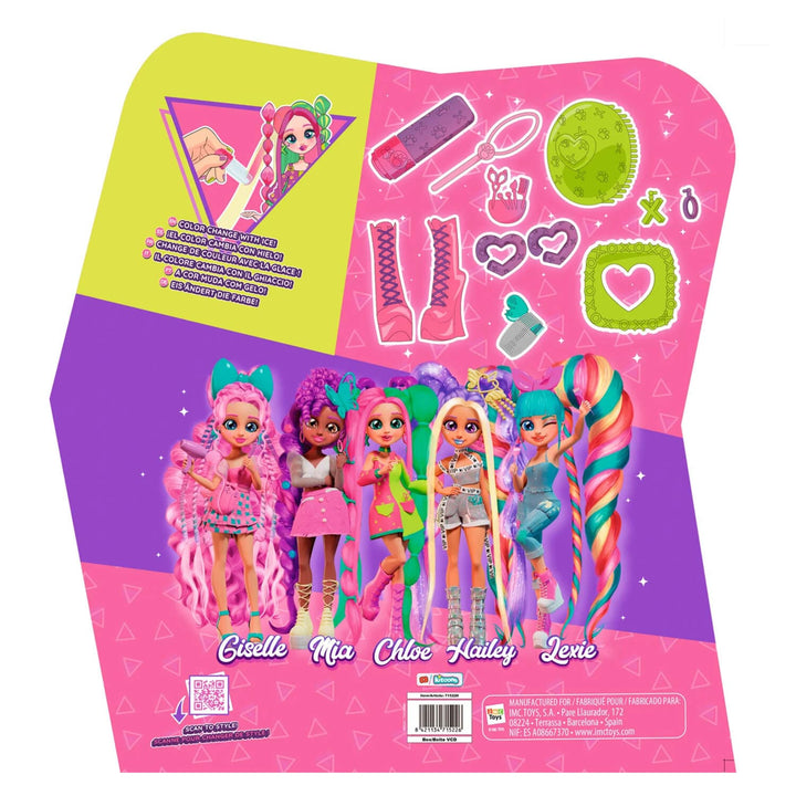 Back of the box of VIP Hair Academy doll set