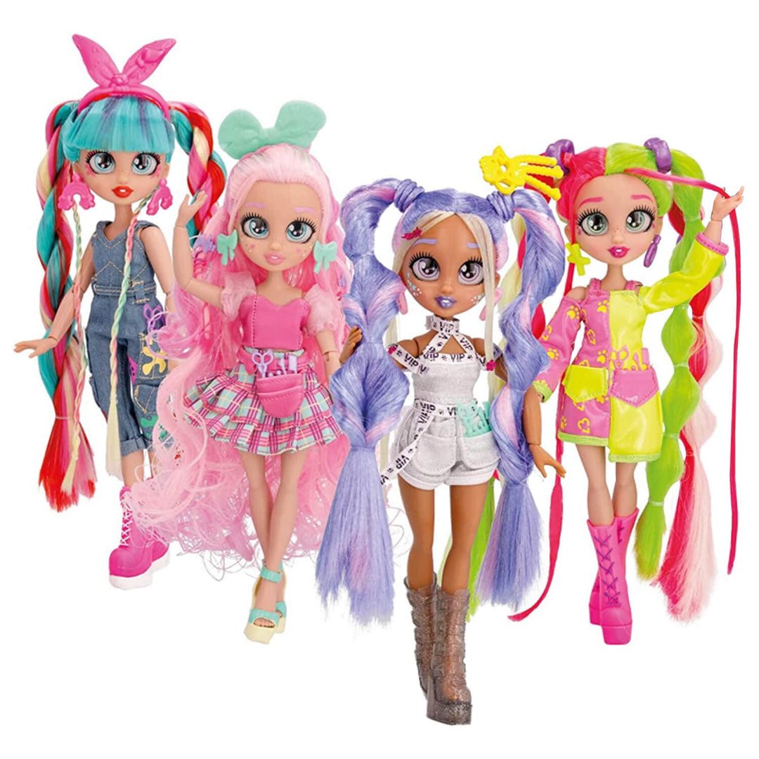4 VIP Hair Academy fashion dolls with extra long hair for styling