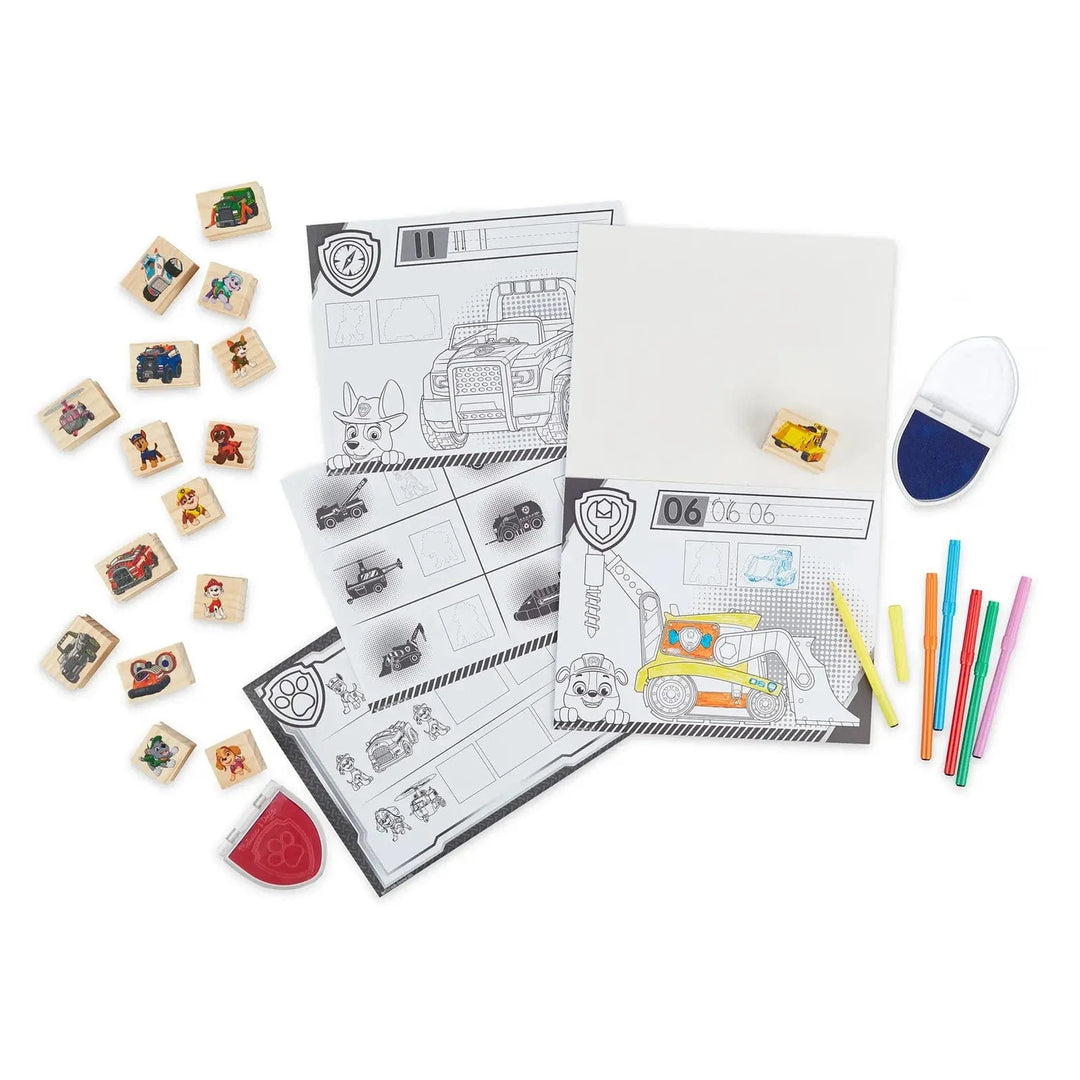 Contents of a 25 piece PAW Patrol stamp set
