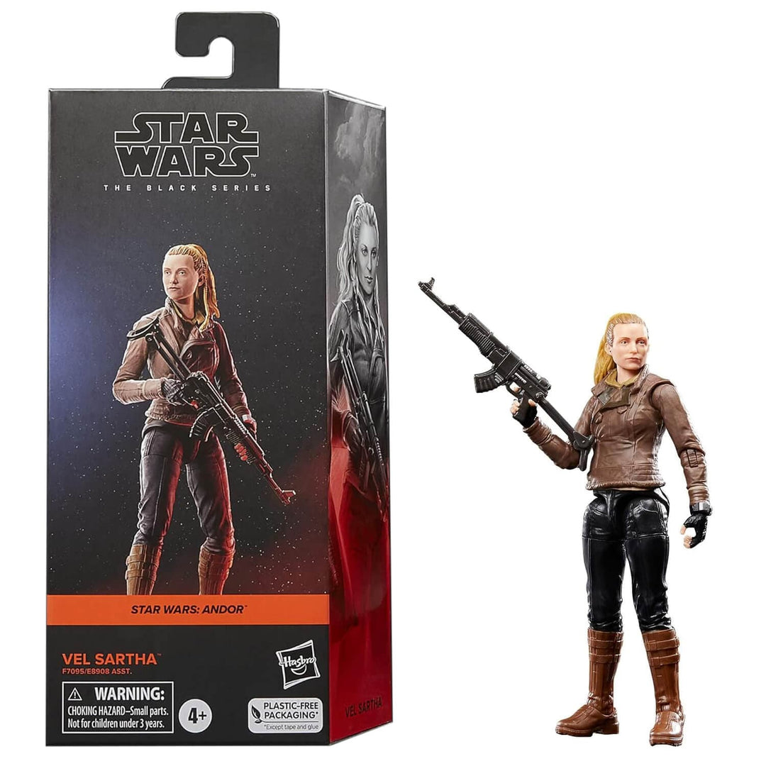 Star Wars Vel Sartha action figure of Vel Sártah with packaging on a white background