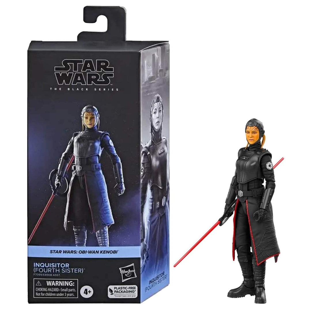 Star Wars The Black Series Inquisitor Fourth Sister action figure with packaging on a white background