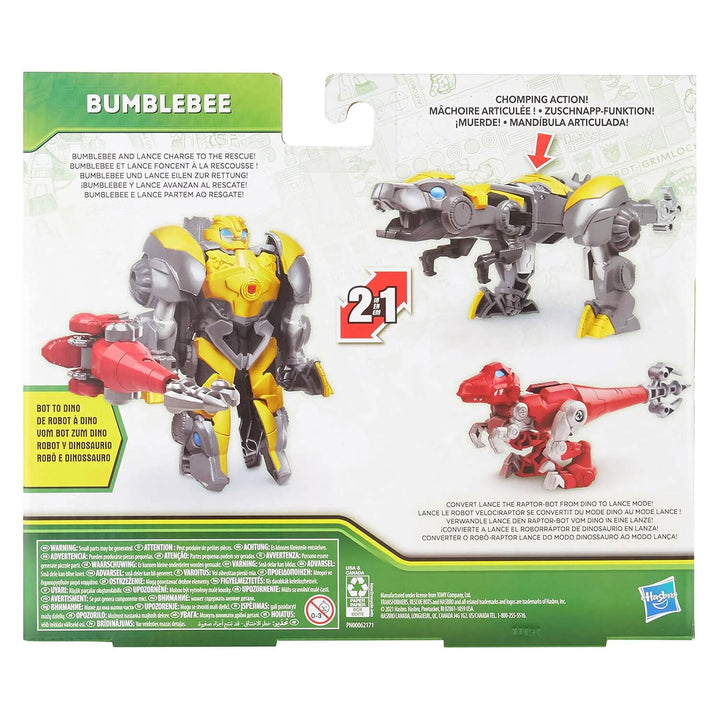 Back of the Transformers pack showing Bumblebee and Lance