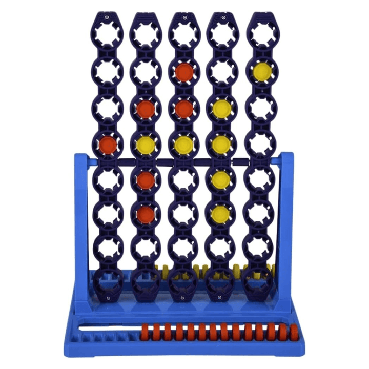 connect 4 game grid filled with yellow and red pieces