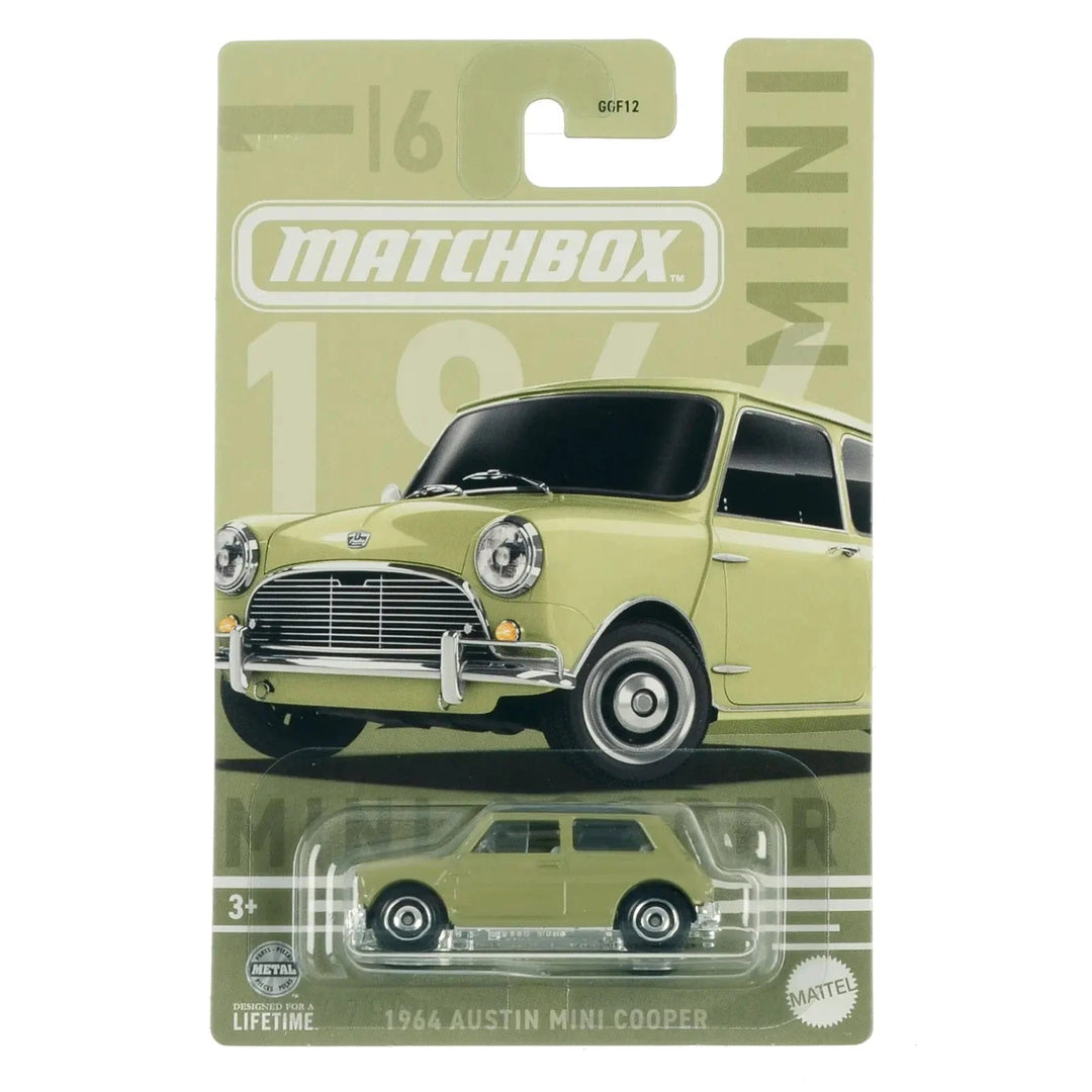 1964 Austin Mini Cooper Matchbox car in packaging